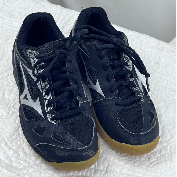 Mizuno Women 9 Black/Gray Cyclone Speed 2 Lace Up Athletic Pickleball Sneakers - Picture 1 of 10